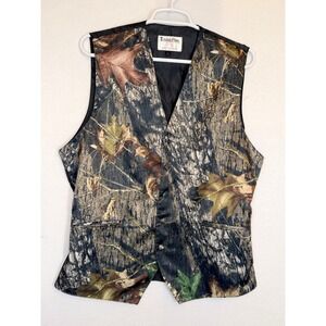Tuxedo Park Mens Real Tree Camouflage Formal Vest Brown Green Large Camo Wedding